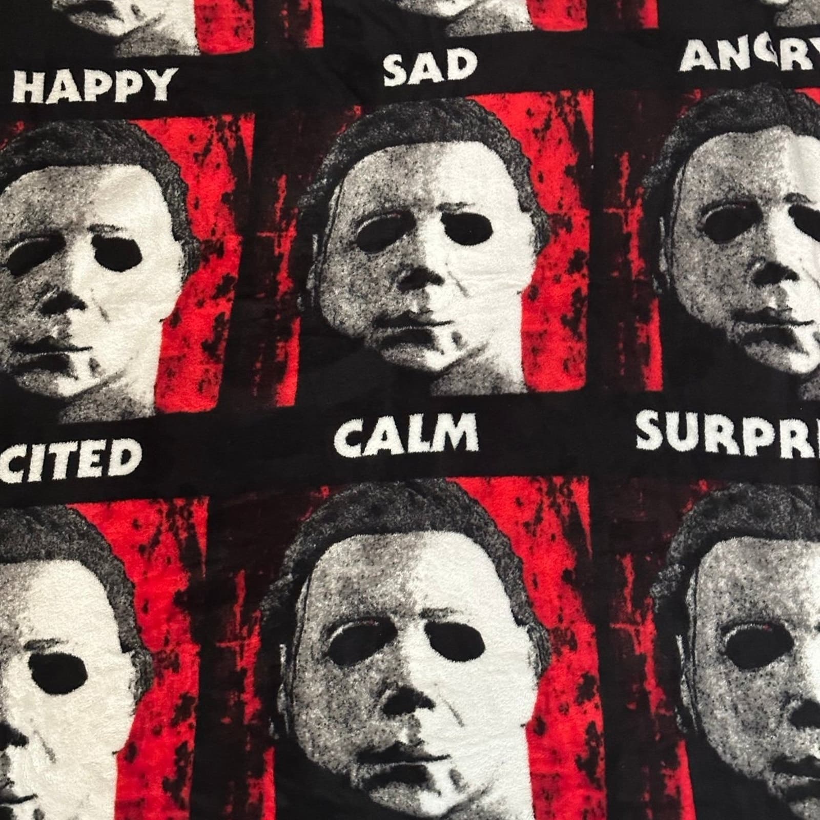 Halloween II 2 Many Faces Of Michael Myers 50"×60"Plush Fleece Throw Blanket - Thumbnail 2