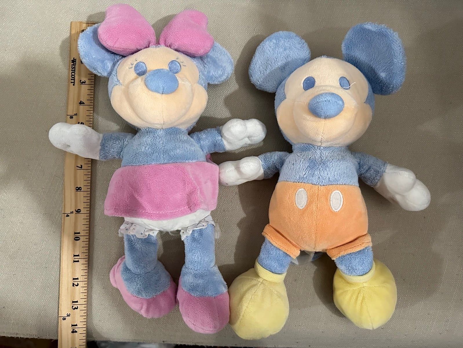 Disney Store Exclusive Mickey & Minnie Mouse Multicolor Pastel Plush 12” Set - Thumbnail 4