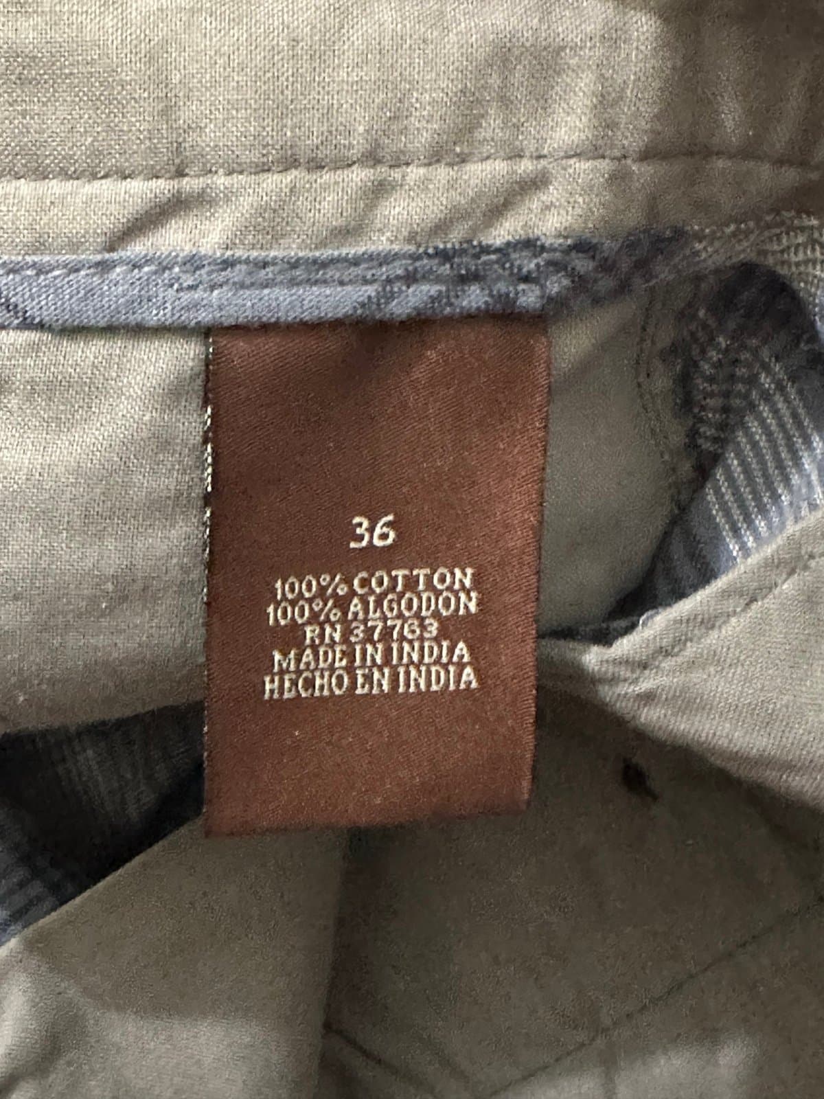 PERRY ELLIS SHORTS MENS 36W BLUE Marine PLAID - Thumbnail 5