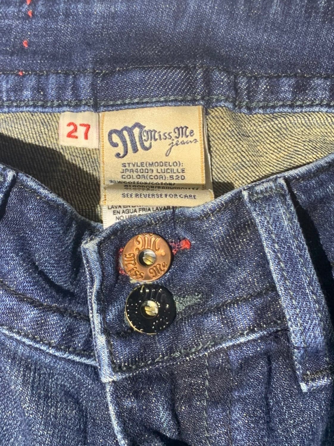 Miss Me “Red” Jeans Lucille womens size 27 - Thumbnail 3