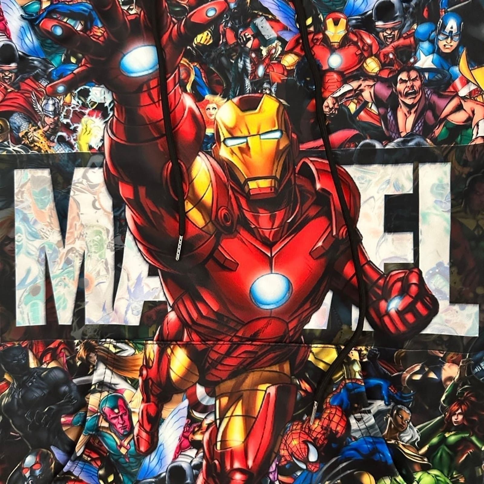 Marvel Superheroes Lightweight Hoodie Jacket AOP Youth Boys Large Iron Man - Thumbnail 2
