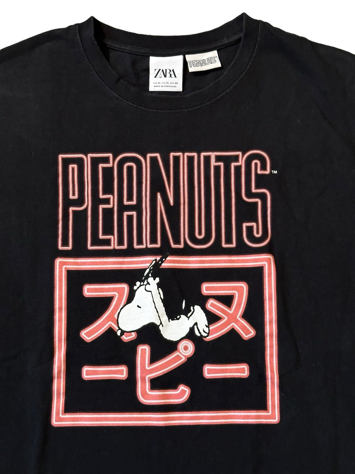 Zara Snoopy Peanuts T Shirt Black Men's XLarge XL Graphic - Thumbnail 2
