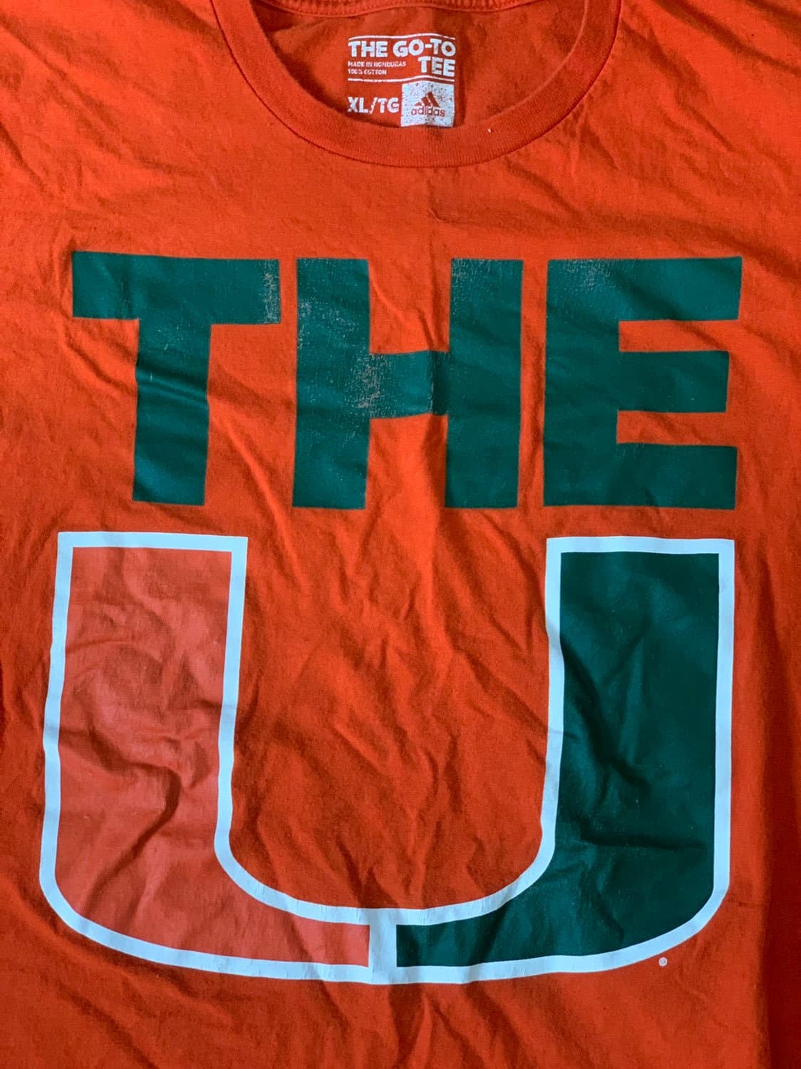 Miami Hurricanes “The U” Adidas T-shirt Mens XL - Thumbnail 5