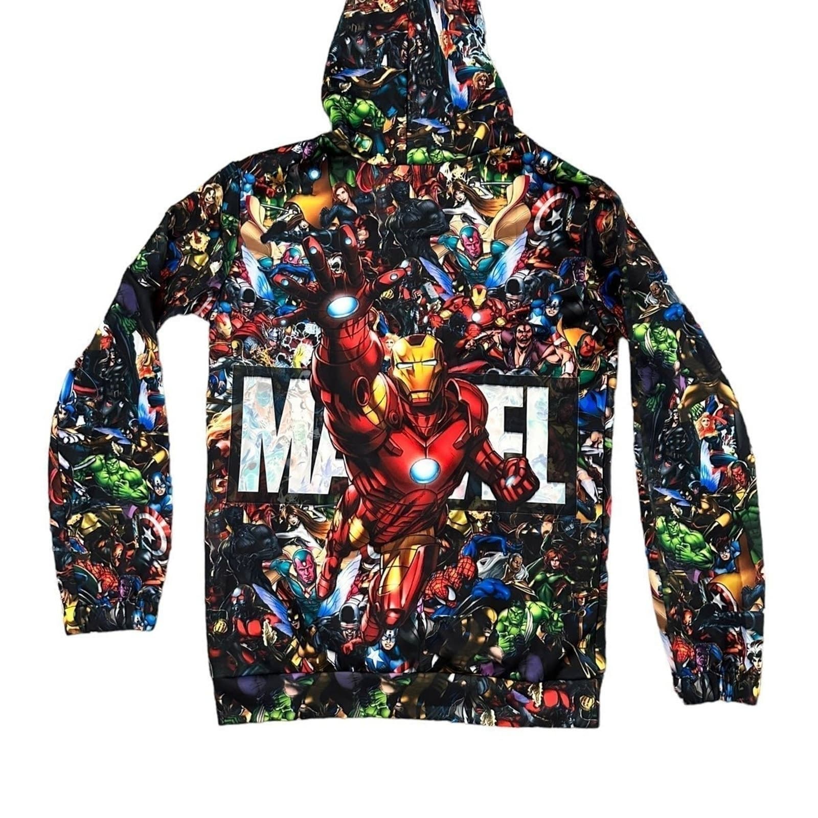 Marvel Superheroes Lightweight Hoodie Jacket AOP Youth Boys Large Iron Man - Thumbnail 3