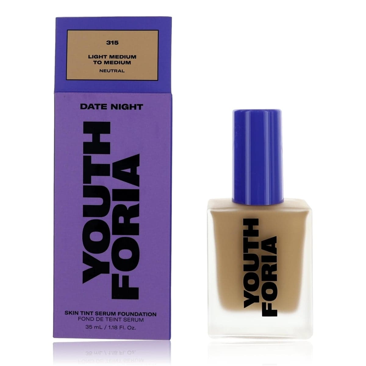 $48msrp Youthforia Date Night Skin Tint Serum Foundation 315 (Light Medium to Medium-Neutral) 1.18 Oz - Thumbnail 2
