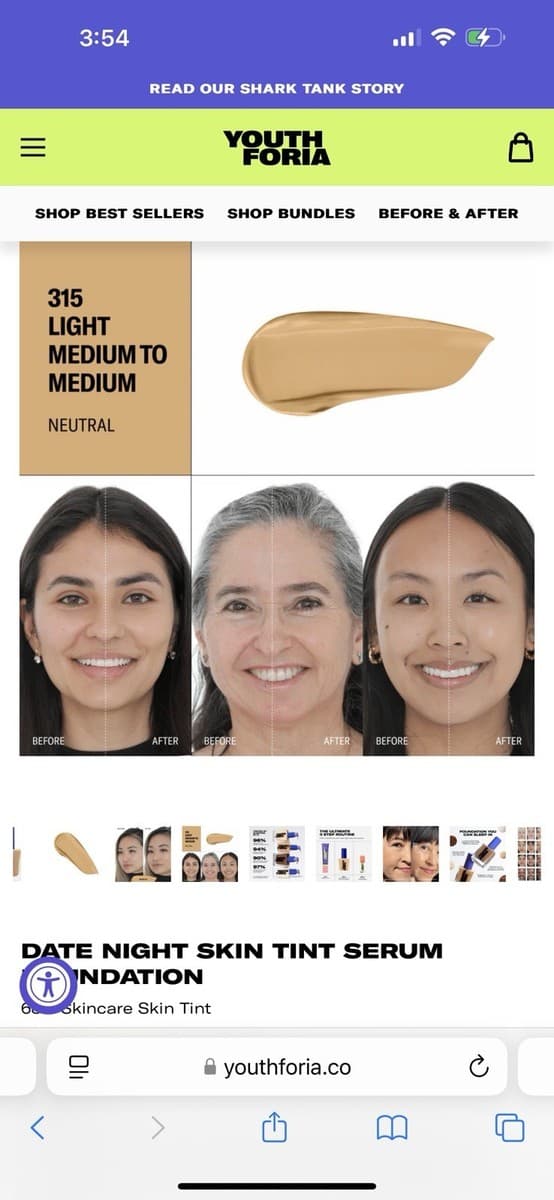 $48msrp Youthforia Date Night Skin Tint Serum Foundation 315 (Light Medium to Medium-Neutral) 1.18 Oz - Thumbnail 5