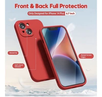 📱 iPhone 14 Plus Liquid Silicone Case – Red - Thumbnail 3