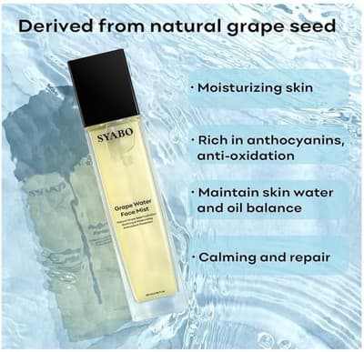 Grape Water Face Mist Moisturizing Spray With Natural Grape Seed Extract - Thumbnail 3