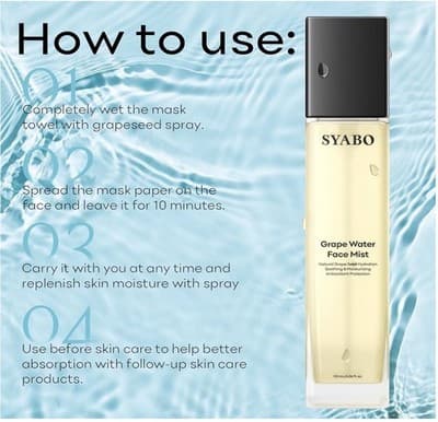 Grape Water Face Mist Moisturizing Spray With Natural Grape Seed Extract - Thumbnail 4