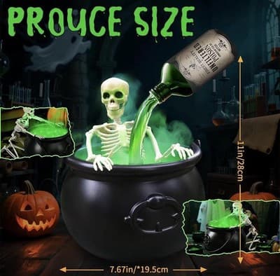 Halloween Decorations Indoor, Black Plastic Witches Cauldron, Cauldron Halloween - Thumbnail 2