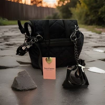 Juicy Couture Black Quilted Velvet backpack - Thumbnail 2