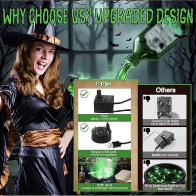 Halloween Decorations Indoor, Black Plastic Witches Cauldron, Cauldron Halloween - Thumbnail 4