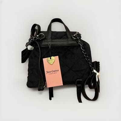 Juicy Couture Black Quilted Velvet backpack - Thumbnail 3