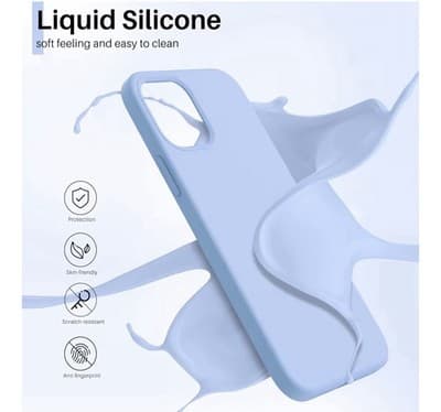 💙 iPhone 12 Mini Light Blue Silicone Case - Thumbnail 3