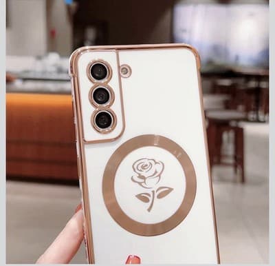 Galaxy S21 FE 5G Rose MagSafe-Compatible Luxury Case - Thumbnail 3