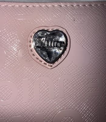 NWT Juicy Couture Starry Night Zip Bifold Wristlet - Word On Block Dusty Blush - Thumbnail 3