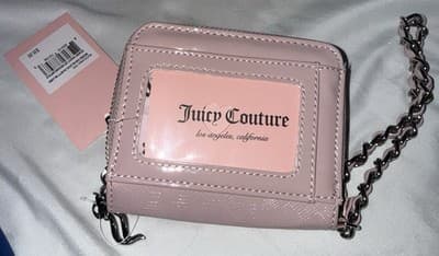 NWT Juicy Couture Starry Night Zip Bifold Wristlet - Word On Block Dusty Blush - Thumbnail 6
