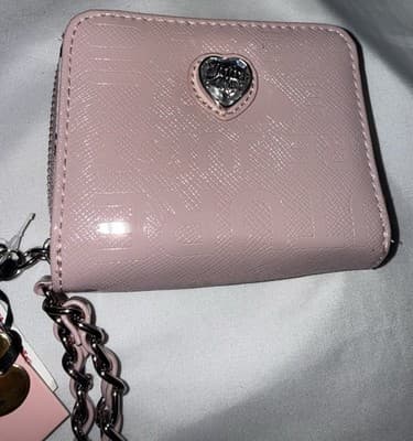 NWT Juicy Couture Starry Night Zip Bifold Wristlet - Word On Block Dusty Blush - Thumbnail 2