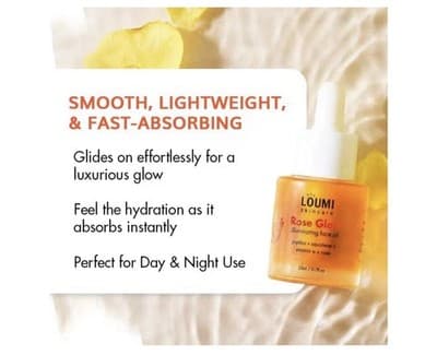 LOUMI Skincare Rose Glow Illuminating Face Oil – 20 ml - Thumbnail 5