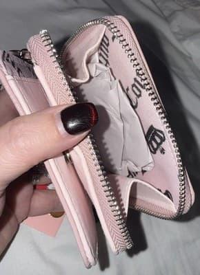 NWT Juicy Couture Starry Night Zip Bifold Wristlet - Word On Block Dusty Blush - Thumbnail 5