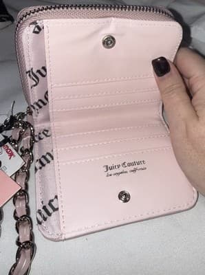 NWT Juicy Couture Starry Night Zip Bifold Wristlet - Word On Block Dusty Blush - Thumbnail 4