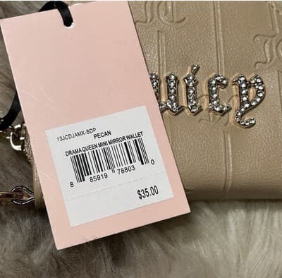 NWT Juicy Couture Drama Queen Mini Mirror Wallet - Pecan - Thumbnail 3
