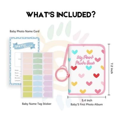 Baby's First Photo Book – Holds 21 Photos (Pink "Love" Design) - Thumbnail 2
