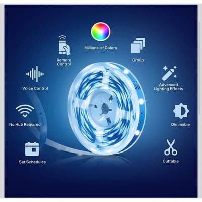 TP-Link Kasa Smart KL400L5 16.4ft WiFi LED Full Color Light Strip - Thumbnail 3