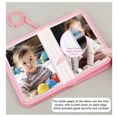 Baby's First Photo Book – Holds 21 Photos (Pink "Love" Design) - Thumbnail 5
