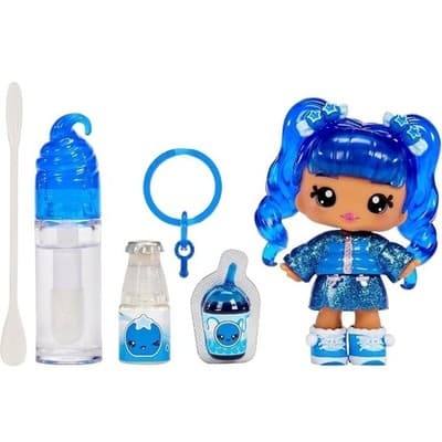 Yummiland Lipgloss Doll Rory Blueberry 4" Scented Doll with DIY Lip Gloss Kit - Thumbnail 2