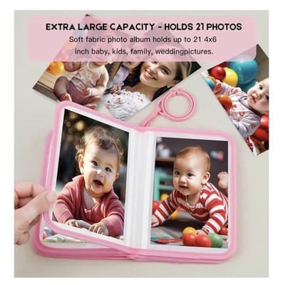 Baby's First Photo Book – Holds 21 Photos (Pink "Love" Design) - Thumbnail 3