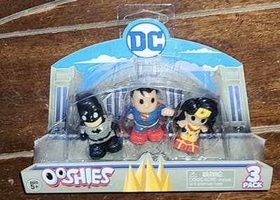 Ooshies 3pk DC BATMAN, SUPERMAN, WONDER WOMAN 1.5" Figures! #26315