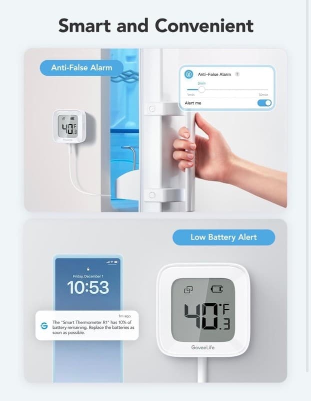 GoveeLife Smart Thermometer R1 with Wi-Fi Gateway and Waterproof Probe - Thumbnail 8