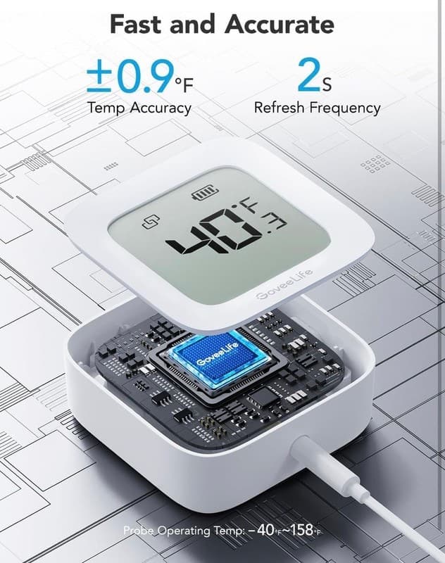 GoveeLife Smart Thermometer R1 with Wi-Fi Gateway and Waterproof Probe - Thumbnail 5