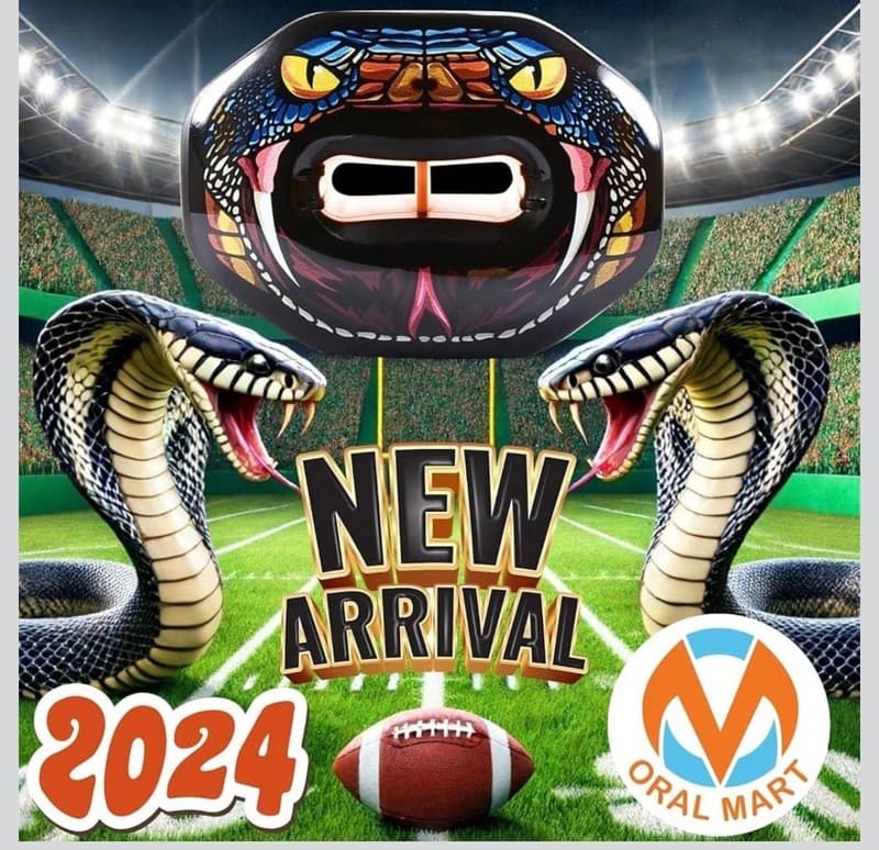 Oral Mart Stealth Viper Football Mouth Guard with 3D Lip Fit Design - Thumbnail 2