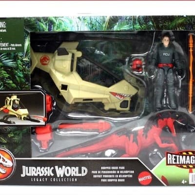 Mattel Jurassic World Legacy Collection Chopper Chase Pack with ACU Pilot and At - Thumbnail 2