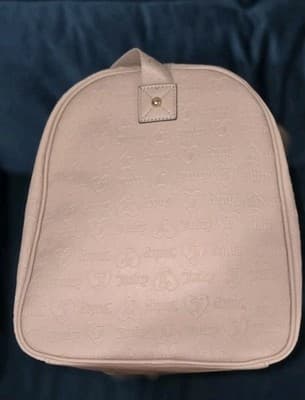 Juicy Couture Monogram Weekender Travel Bag Cosmetic Pouch Beige Gold - Thumbnail 2