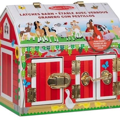 Melissa & Doug Latches Barn Wooden Activity Toy with 4 Animal Figures - Thumbnail 4