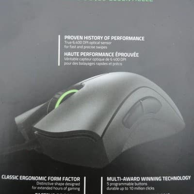 Razer DeathAdder Essential Wired Optical Gaming Mouse - Classic Black... 8100561 - Thumbnail 4