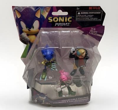 NEW Sonic Prime SONIC / AMY / EGGMAN 3pc Collectible Figures Pack - Thumbnail 4