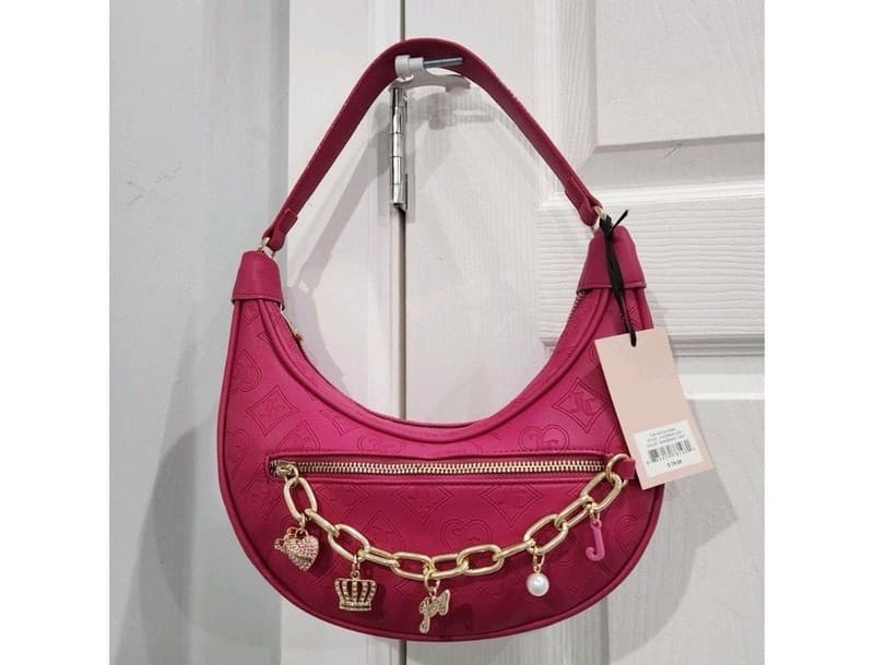 NWT Juicy Couture Top Notch Hobo Shoulder Bag in Raspberry Tart - Thumbnail 2