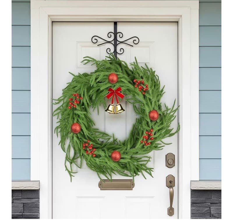 9FT Real Touch Norfolk Pine Artificial Christmas Garland with Hanging Ring - Thumbnail 7