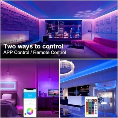 DAYBETTER 100ft LED Strip Lights,USB Powered,App Control and Music Sync, Color C - Thumbnail 5