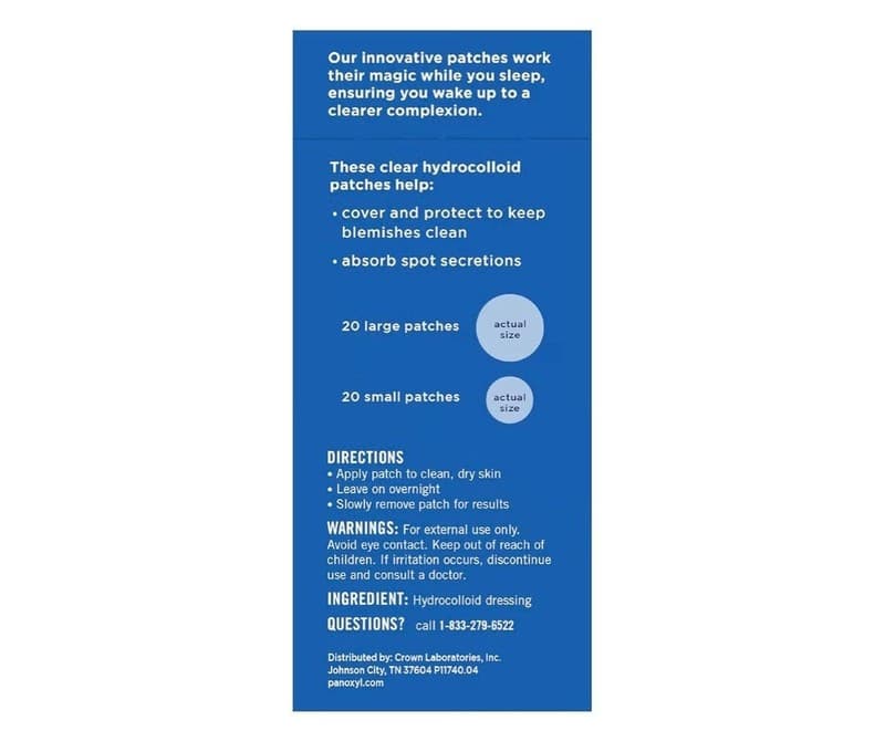 PanOxyl PM Overnight Spot Patches, Advanced Hydrocolloid Treatment, 40 Count - Thumbnail 3