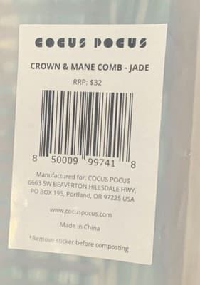 NEW IN PACKAGE, COCUS POCUS CROWN & MANE COMB- JADE COLOR - Thumbnail 3