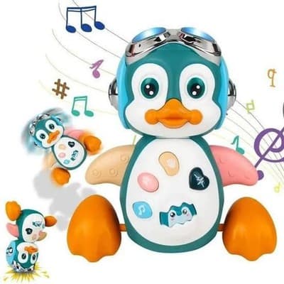 Musical Crawling Penguin Baby Toy with Lights and Sound - Thumbnail 6
