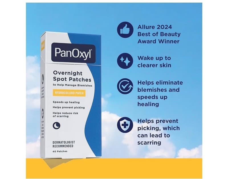 PanOxyl PM Overnight Spot Patches, Advanced Hydrocolloid Treatment, 40 Count - Thumbnail 4