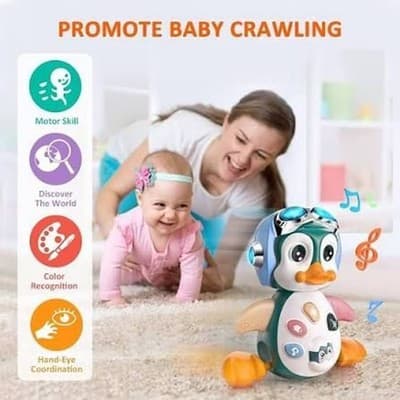 Musical Crawling Penguin Baby Toy with Lights and Sound - Thumbnail 2