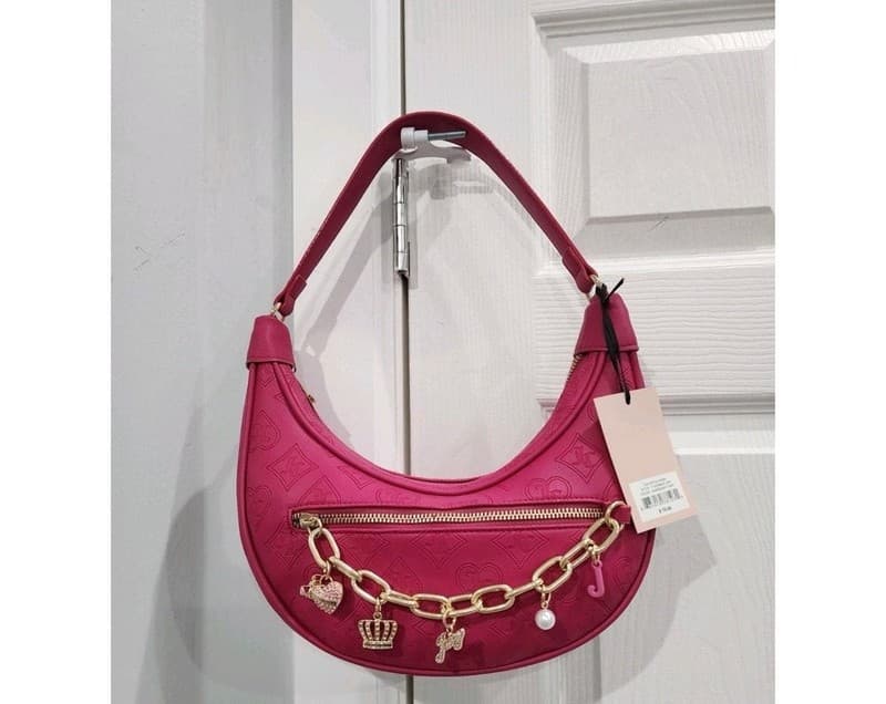 NWT Juicy Couture Top Notch Hobo Shoulder Bag in Raspberry Tart - Thumbnail 3