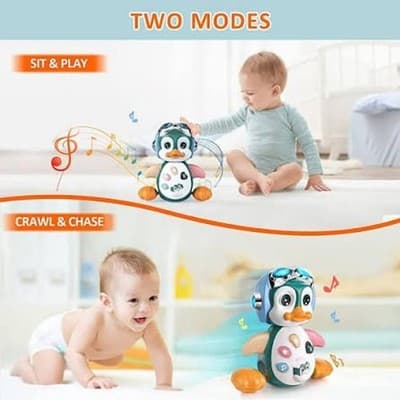 Musical Crawling Penguin Baby Toy with Lights and Sound - Thumbnail 7